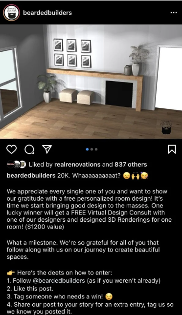 A Giveaway Post by The Bearded Builders on Instagram  