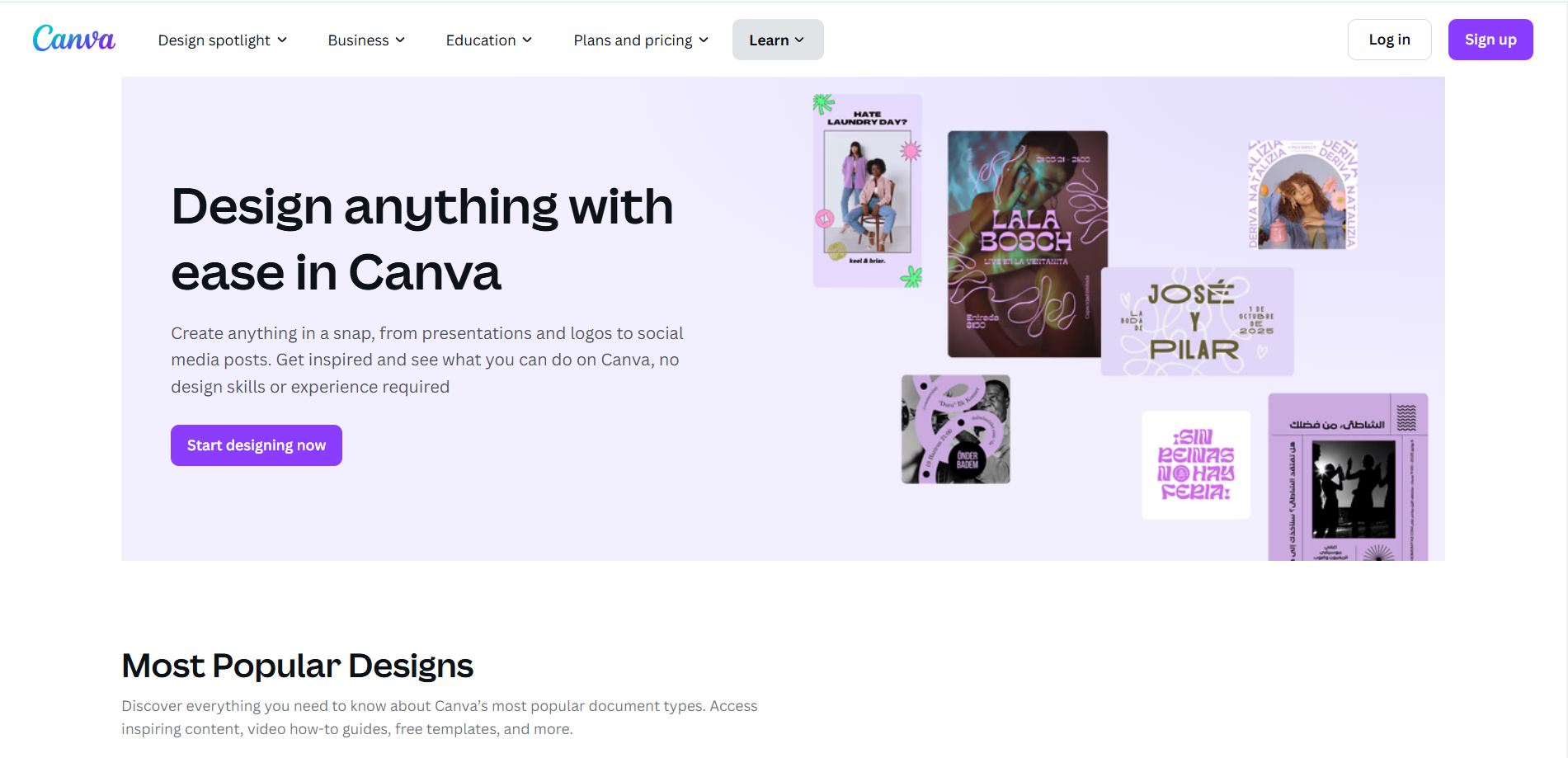 Canva Homepage