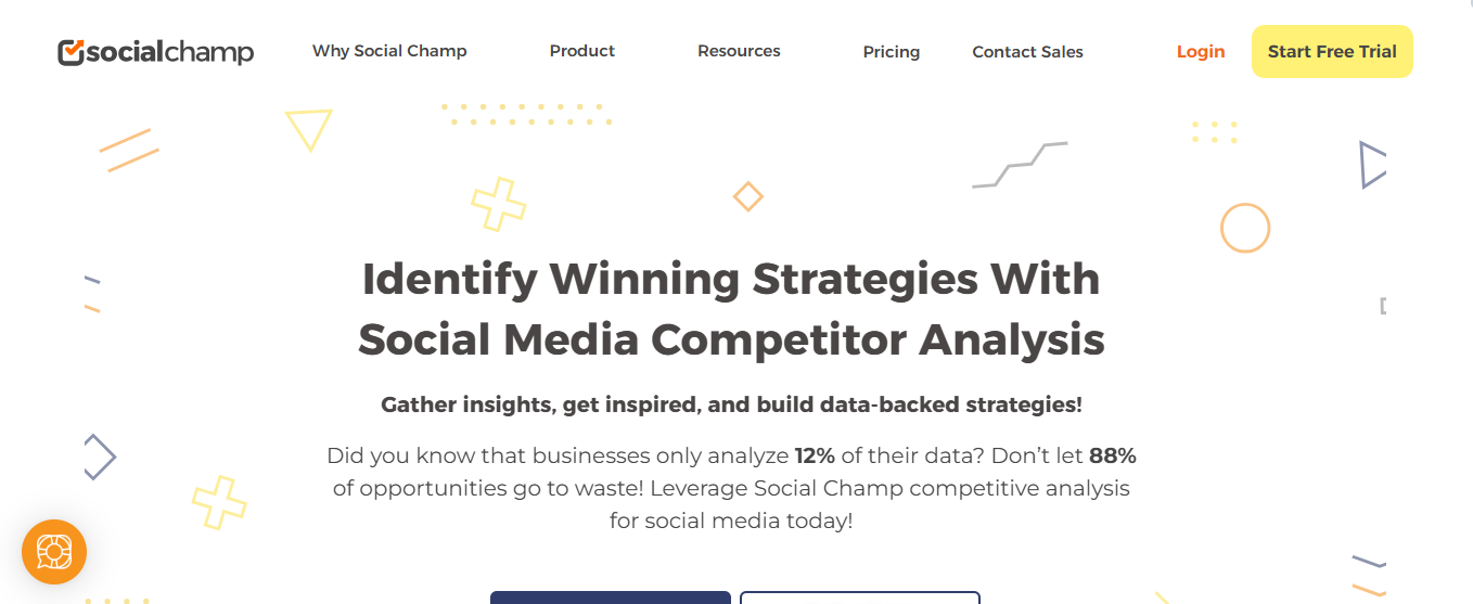 Landing Page for Social Champ's Trends Analysis