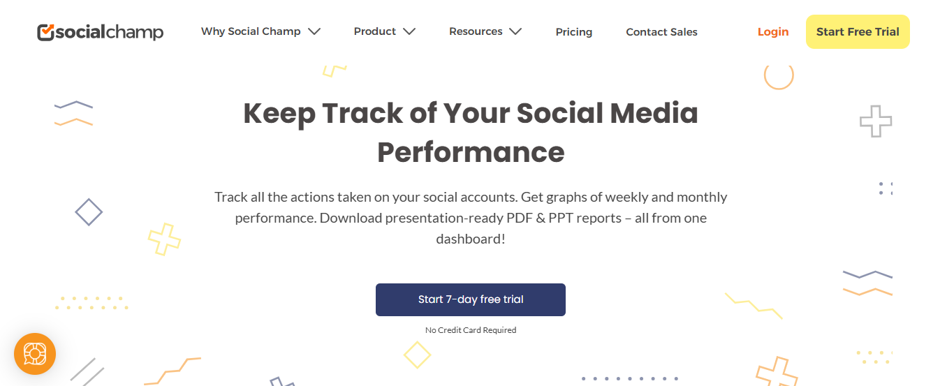 Landing Page for Social Champ's Engagement Metrics