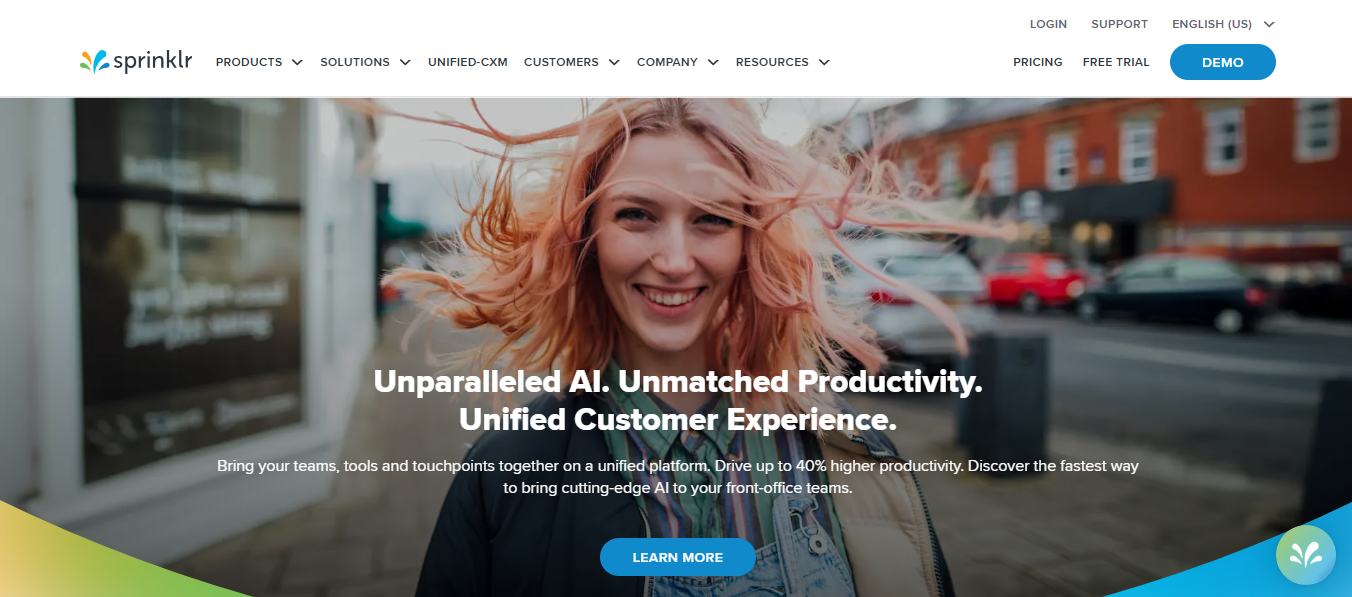 Sprinklr's Homepage