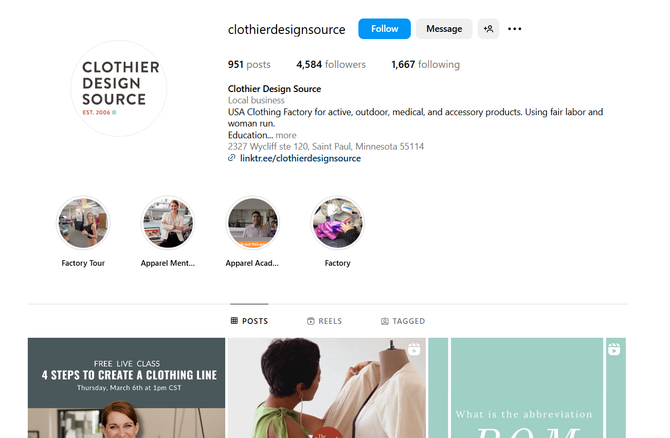 Instagram Profile of @clotheirdesignsouce