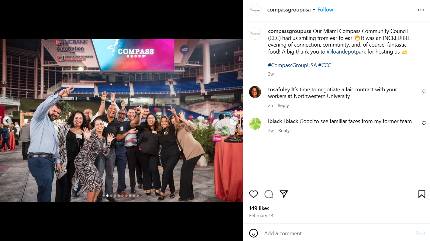 Instagram Post about an Event by @compassgroupusa