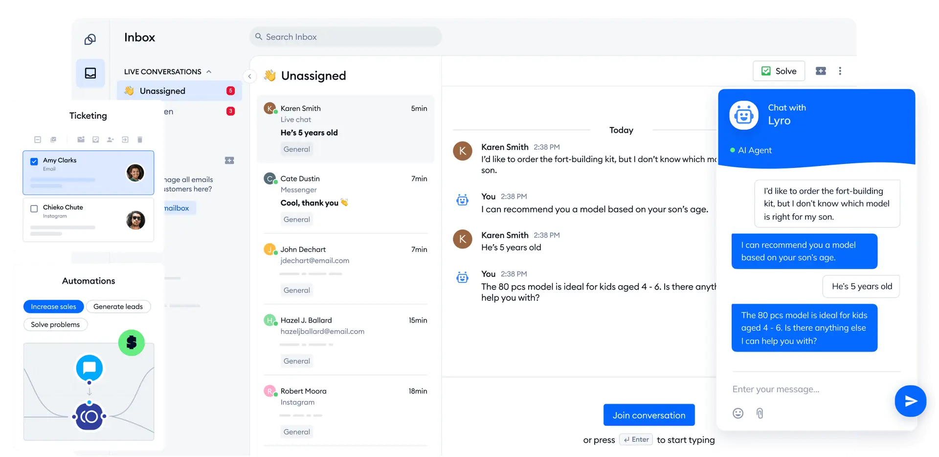 Tidio’s Dashboard (Source: Tidio)