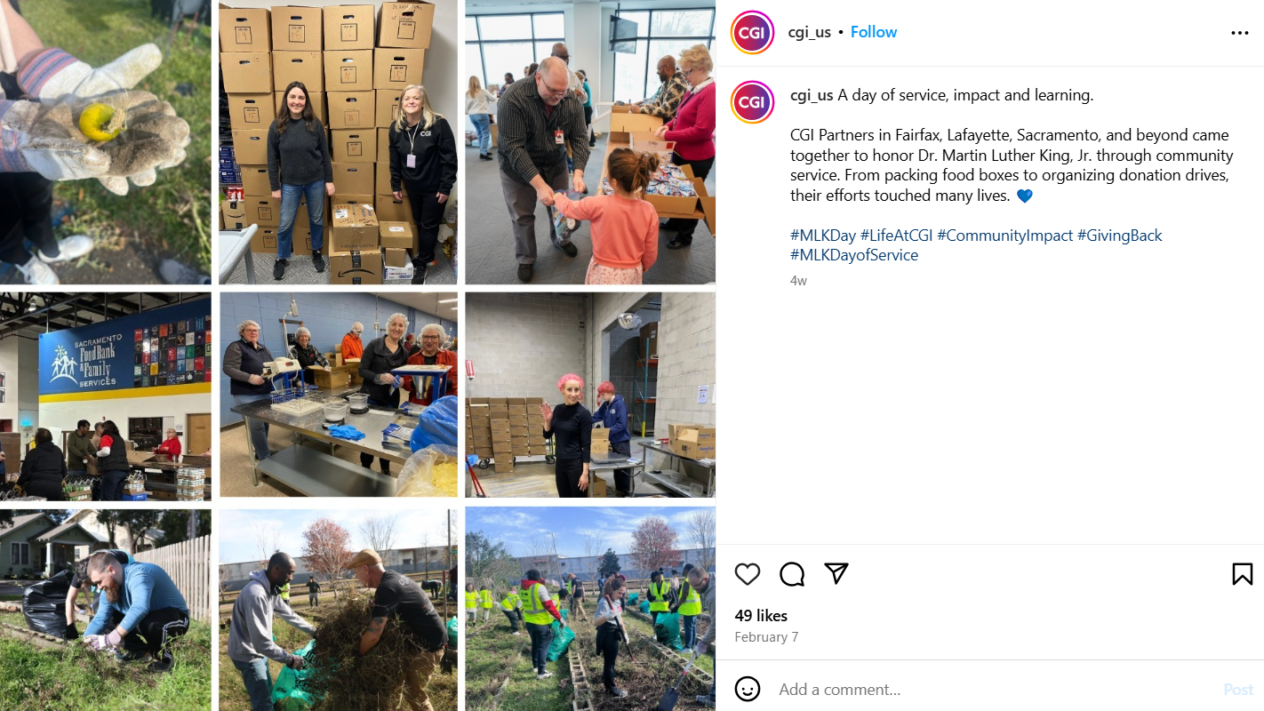 Volunteer Work Post by @cgi_us