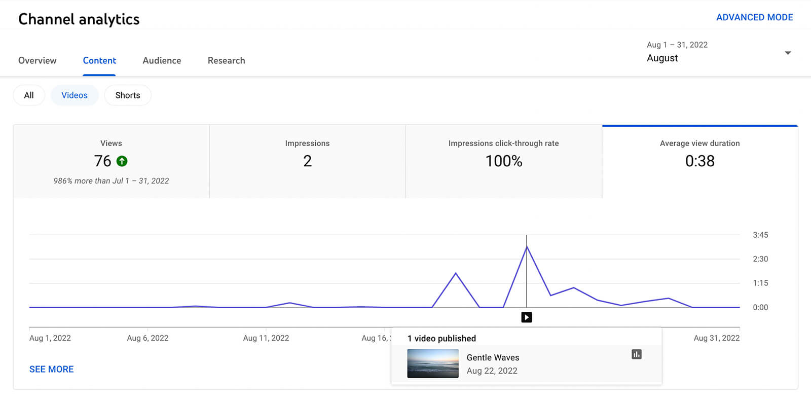 YouTube Analytics' Dashboard