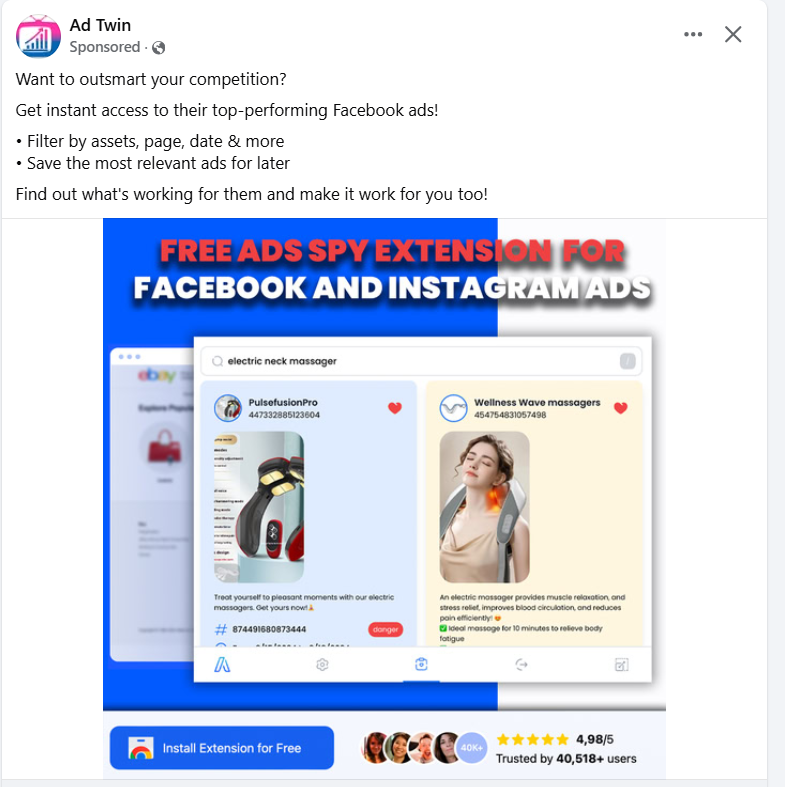 Ad Twin’s Facebook Ad
