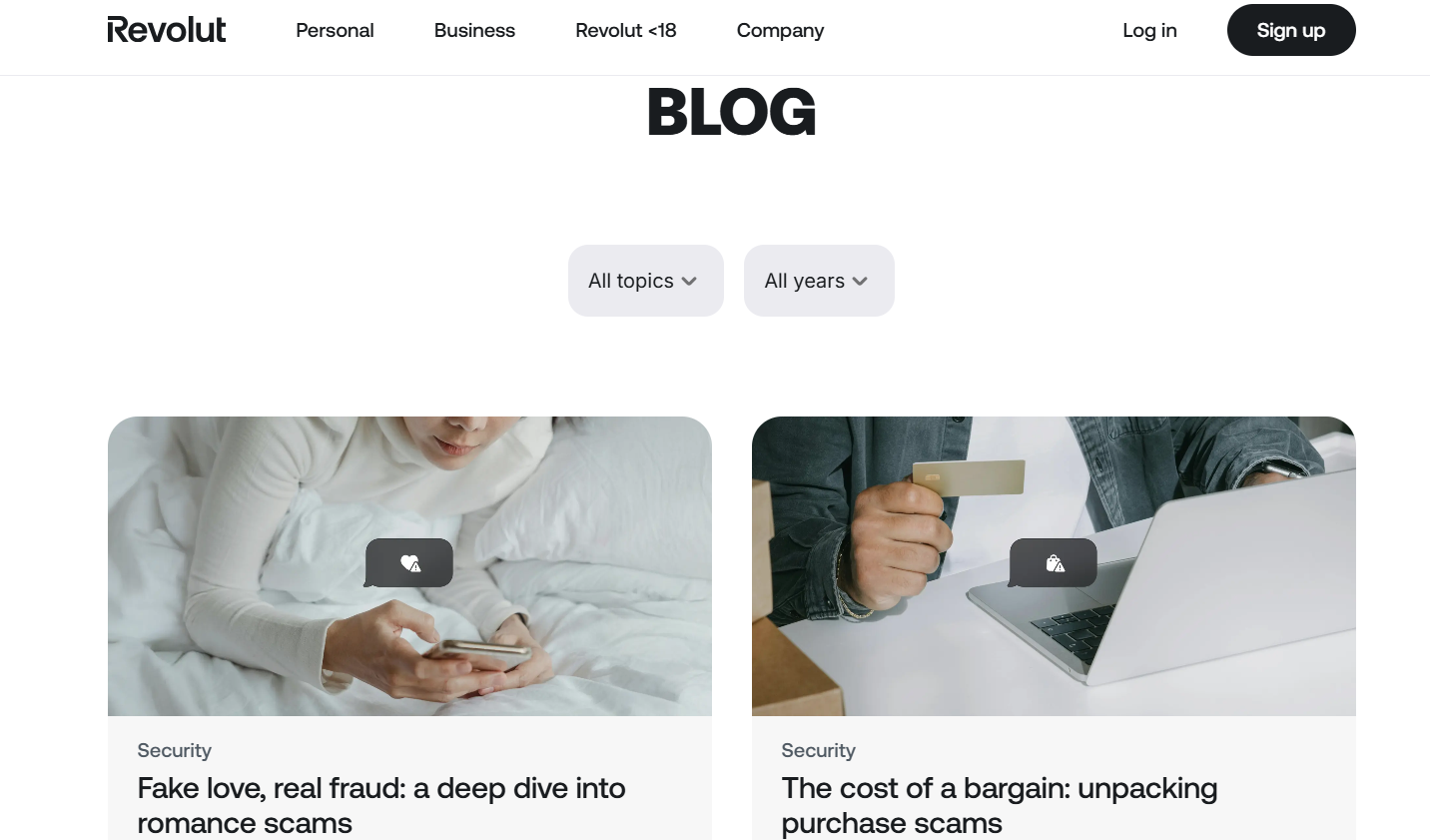 Blog Page of Revolut