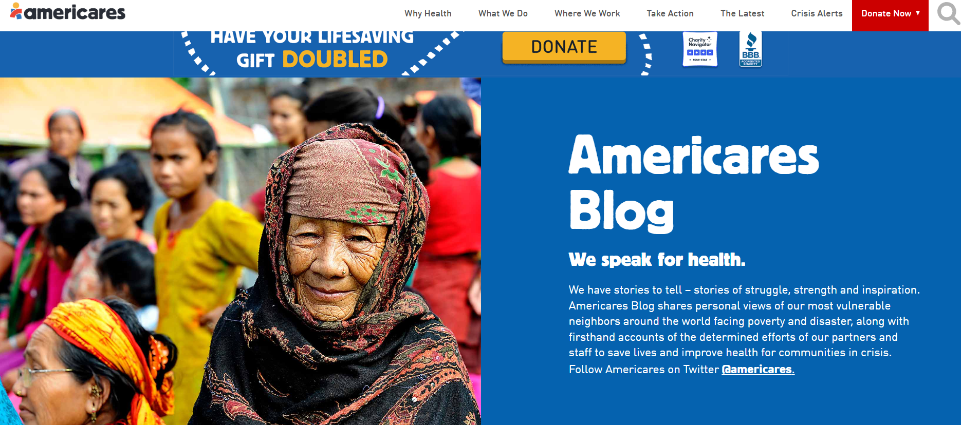 The Blog Page of a Nonprofit Organization