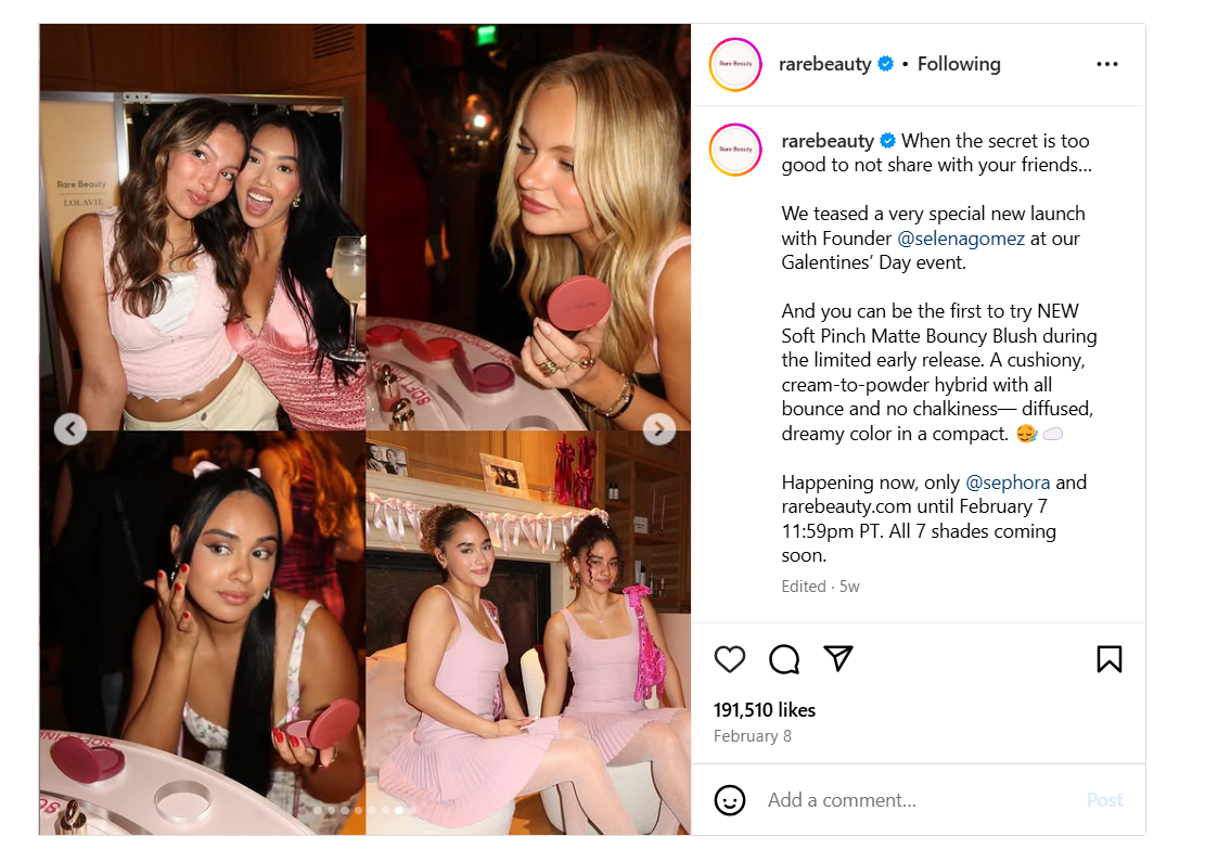 Rare Beauty’s Product Launch in the Galentine’s Day Event