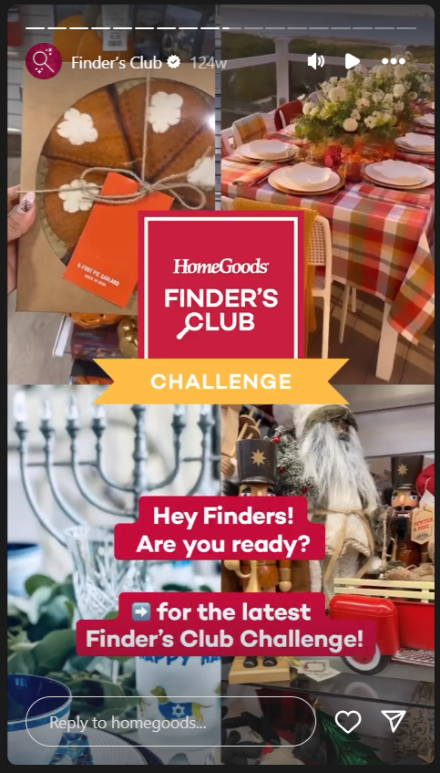 Finder’s Club Challenge by Homegoods on Instagram