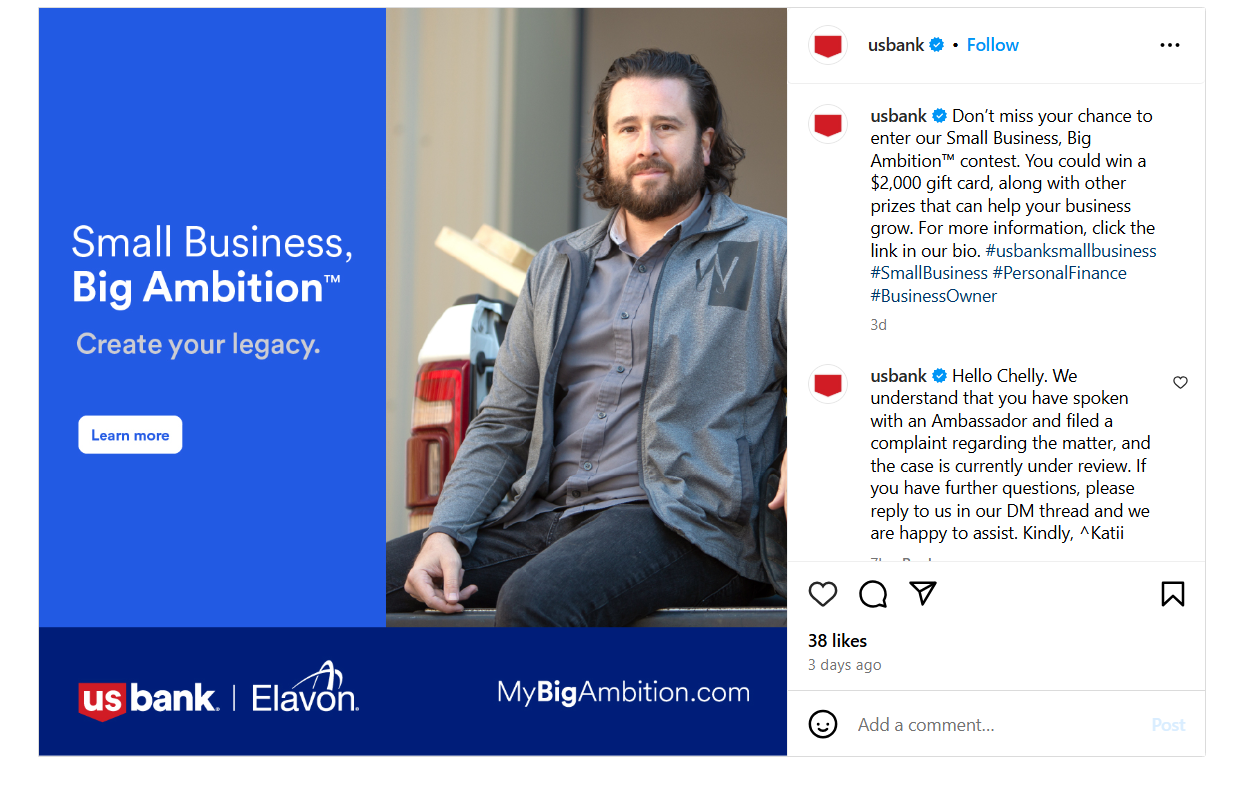 Example of Contest Held by US Bank