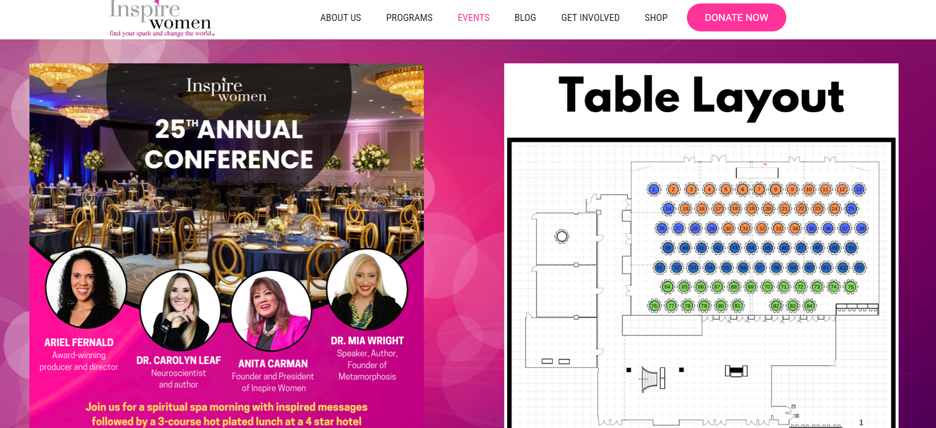 Inspire Women’s 25th Annual Conference Landing Page (Source: Inspire Women)