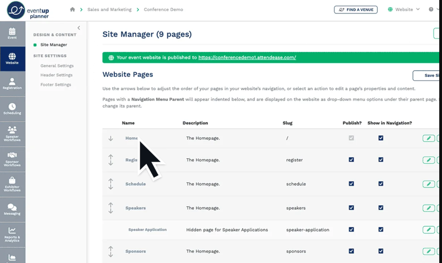EventUp Planner’s Dashboard (Source: EventUp Planner)