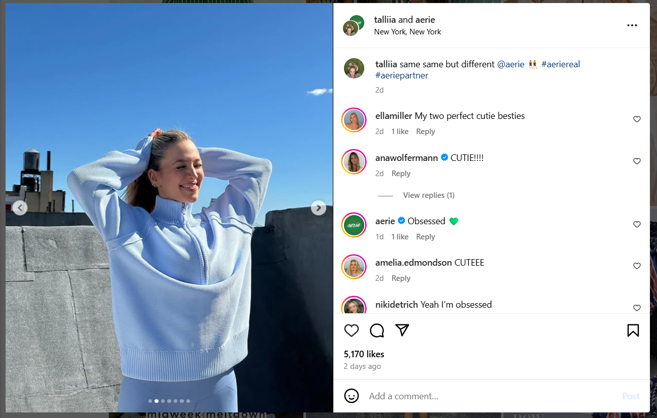Example of UGC on Instagram