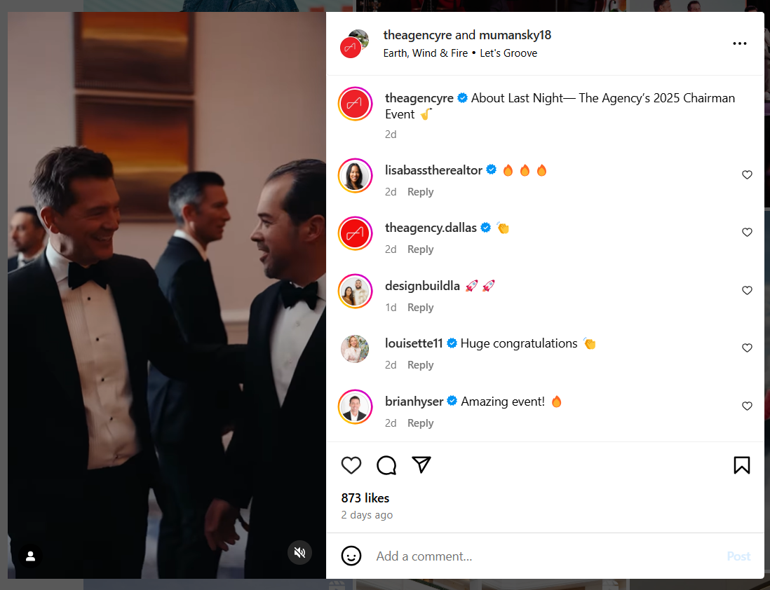 Instagram Posts about an Event by a Real Estate Company