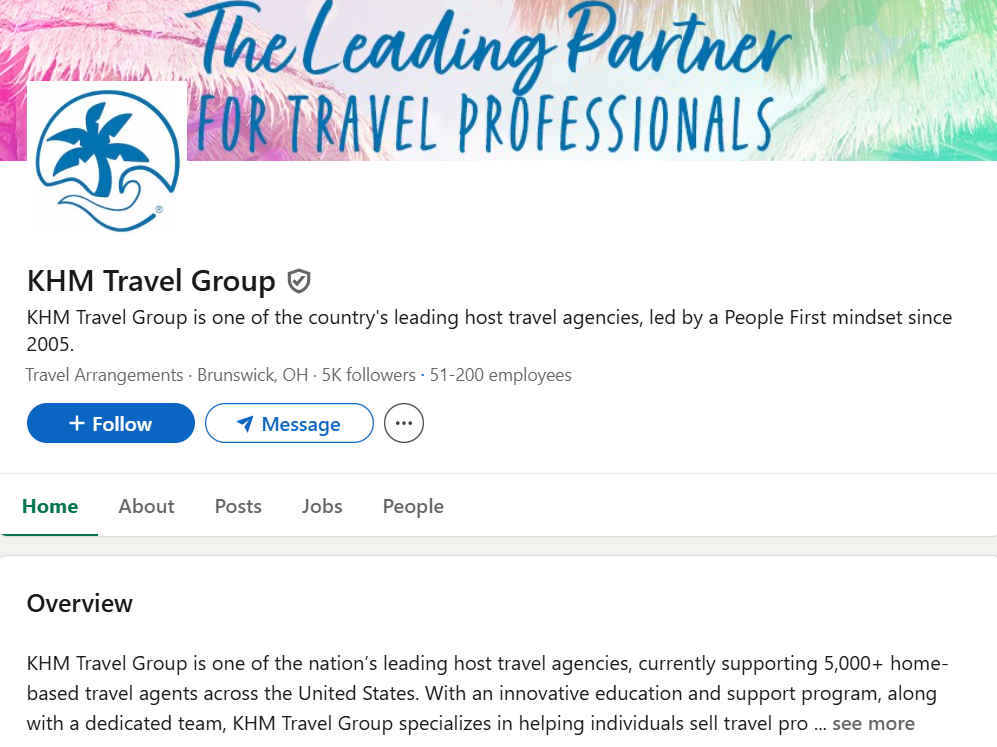 LinkedIn Profile of KHM Travel Group