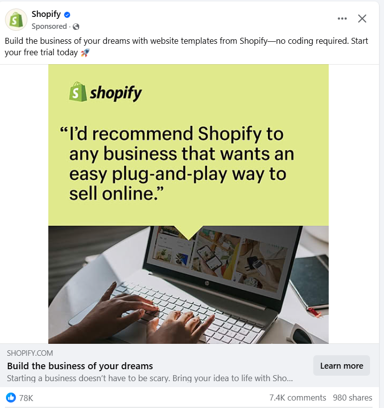 Shopify Ad