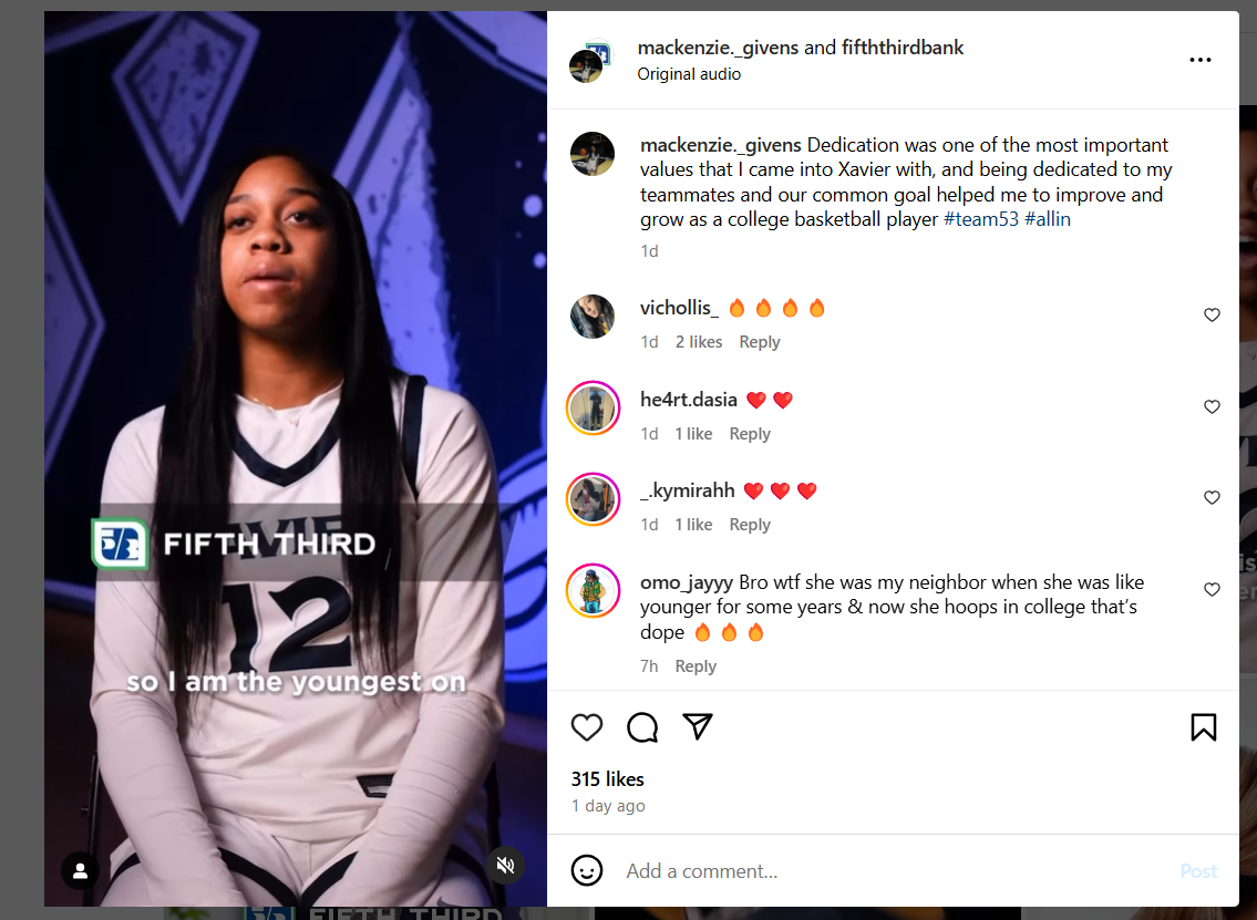 Example of Team Member Story Post by Bank