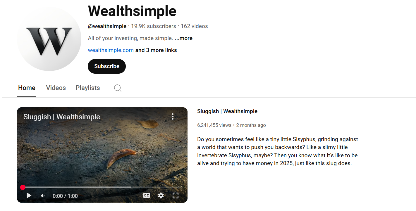 Wealthsimple’s YouTube Channel
