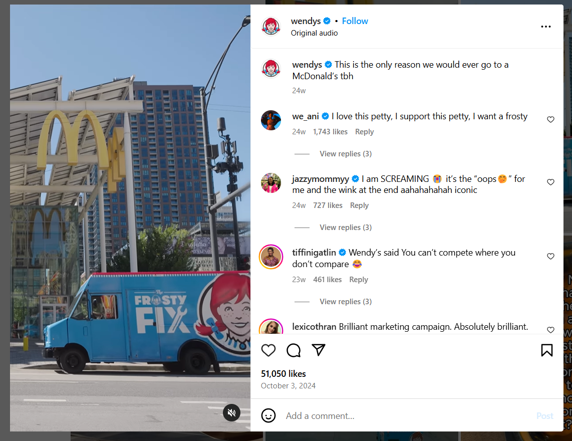Wendys Frosty’s Instagram Marketing Campaign