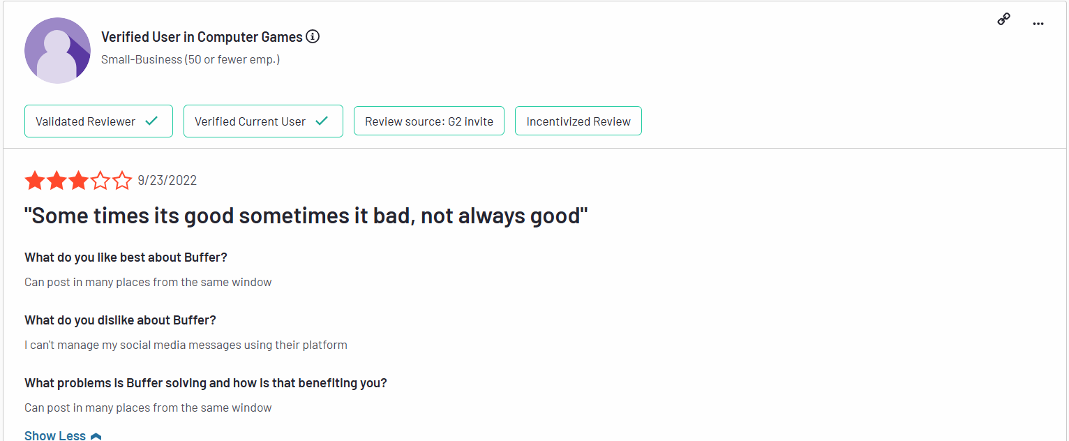 Buffer Review on G2