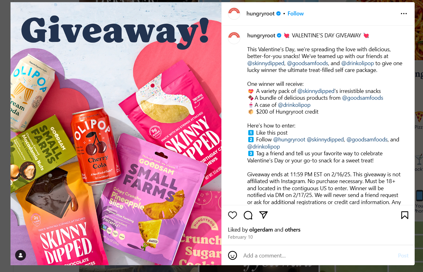 A Social Media Giveaway Contest on Instagram