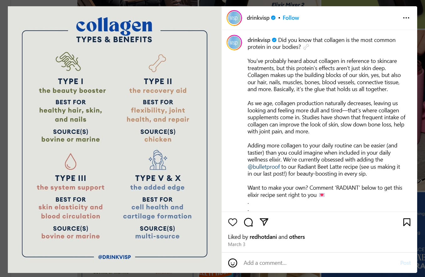 Example of Educational Post on Instagram