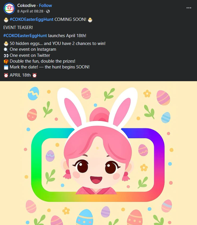 Cokodive’s Sharing Teaser of COKO Easter Egg Hunt Event