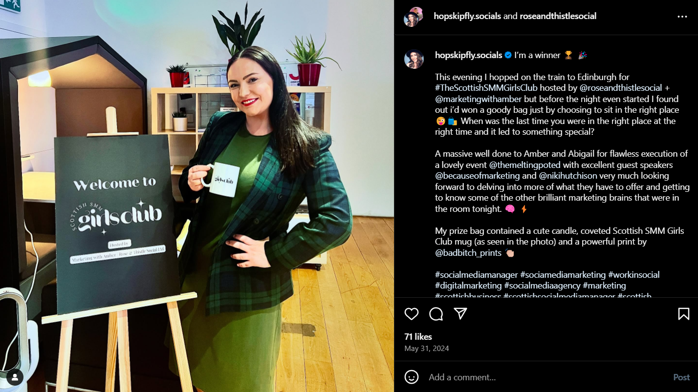 A Post-Event User-Generated Post on Instagram