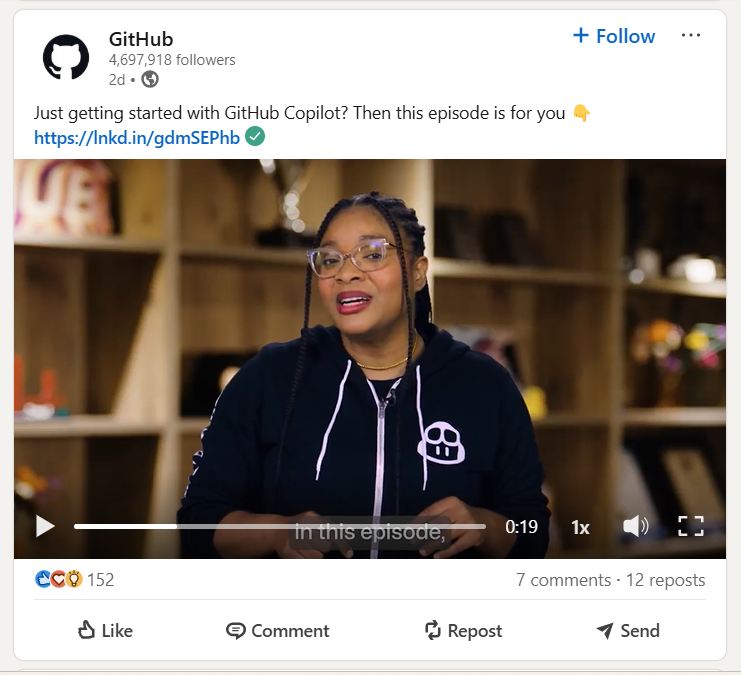 Screenshot From Video Posted on GitHub’s LinkedIn