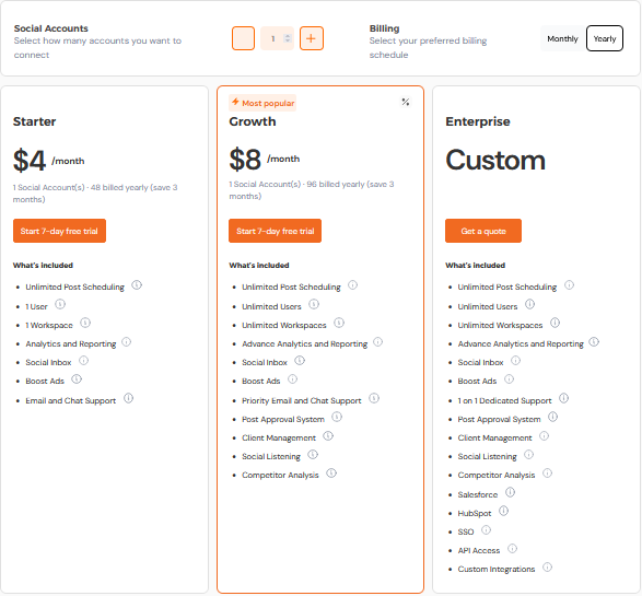 Social Champ's Pricing